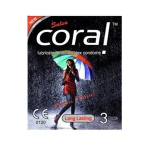 Coral Long Lasting Extra Time Lubricated Natural Latex Dotted Condom – Pack of 3