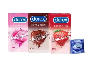 Durex Assorted Flavours Combo Pack of 3 (30 Pcs) – Extra Thin Condoms