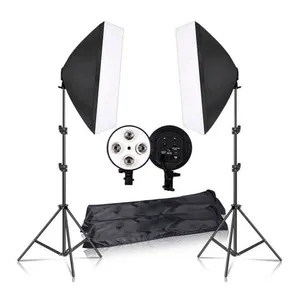 Photography 50x70CM Lighting Four Lamp Softbox Kit With Base Holder