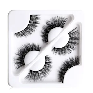 MAANGE MAGEFY 3Pair Reusable Handmade 3D Fake Mink False Eyelash set