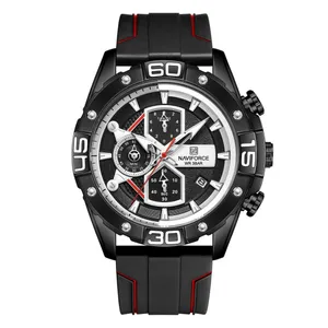 NAVIFORCE NF8018 Leather Casual Multi-function Chronograph Men's Watch - Variant 1