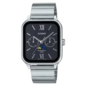CASIO MTP-M305D-1A2VDF Moon Chaser Roman Hour Marker Silver Chain Unisex Analog Watch