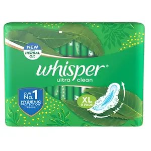 Whisper Ultra Clean XL Wings Sanitary Pads With CurveWear Technology