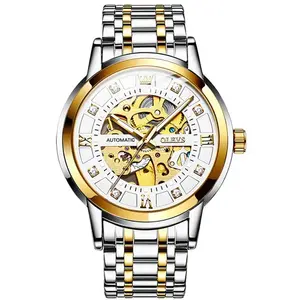 Olevs 9901 Diamond Hour Marker Stainless Steel Hollow Mechanical Men's Watch - Variant 4