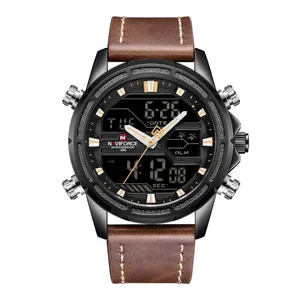 NAVIFORCE NF9138L PU Leather Dual Time Wrist Men's Watch - Variant 1