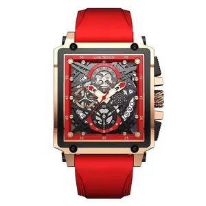 LIGE 8935 Exclusive Square Dial Analog Hollow Luxury Men's Watch - Variant 3