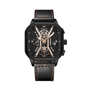 CRRJU 2313 Comfortable Genuine Leather Strap Multifunctional Chronograph Casual Men's Watch - Variant 1