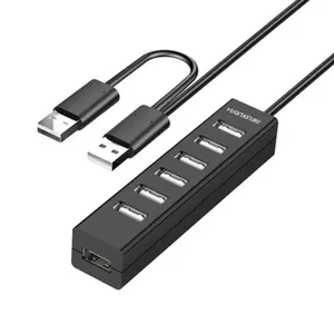 Yuanxin YXH-19 Y Cable 7 Port USB 2.0 Hub With Power Adapter