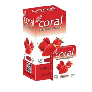Coral Strawberry Extra Performance Condom – 10pcs 