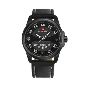 Naviforce NF9124 Luxury Leather Strap Quartz Analog Casual Style Fashion Men's Watch