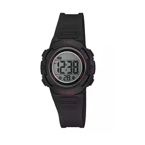 Q&Q M185J008Y Digital Round White Dial Water Resistant Black Resin Strap Kids Watch