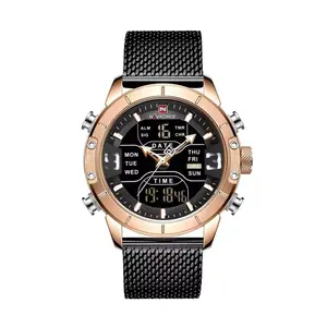 Naviforce NF9153 Mesh Stainless Steel Dual Display Multifunctional Sports Men's Watch