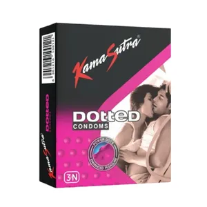 KamaSutra Dotted Condoms 3-Pack Textured for Enhanced Pleasure Premium Latex Lubricated