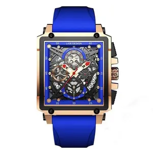 LIGE 8935 Exclusive Square Dial Analog Hollow Luxury Men's Watch - Variant 2