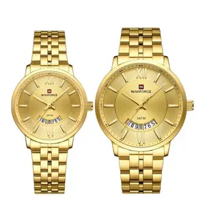 NAVIFORCE NF9238 Modern & Stylish Stainless Steel strap Calendar Analog Couple Watch - Variant 4