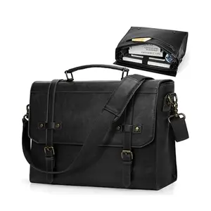 RAINSMORE Mens Waterproof Vintage Leather 17 Inch Large Office Business Bag - Variant 3