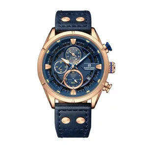 Naviforce NF8045 Vintage Sports Genuine Leather Men's Watch - Variant 3