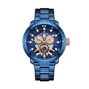 Naviforce NF9158 Luxury Stainless Steel Multifunctional Quartz Men's Watch - Variant 2