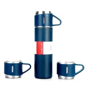 3 in 1 Vacuum Insulated Thermal Flask With Cup Set 