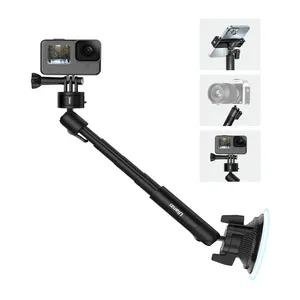 ULANZI ZJ01 Camera Suction Cup Mount, Magic Arm Bracket 360° Dual Ball Head Quick Release NATO Camera Mount