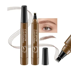 4 Point Maquillajes Para Mujer Waterproof Liquid Eyebrow Pencil Gray Brown