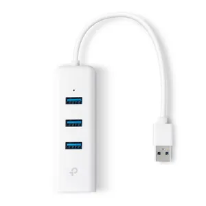 TP-Link USB Male to Tri USB & LAN Female White Multi-Interface HUB