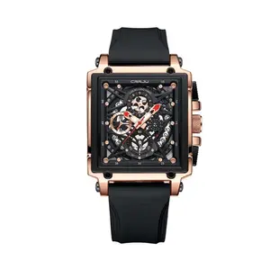 CRRJU 2312 Comfortable Silicone Band Multifunctional Skeleton Dial Sports Men's Watch - Variant 3