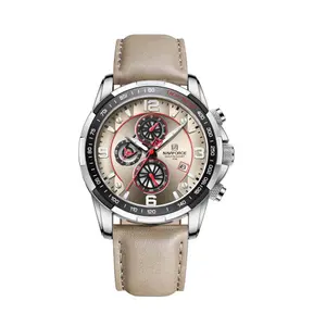 Naviforce NF8020L Luxury Leather Quartz Chronograph Casual Sports Style Men's Watch - Variant 4