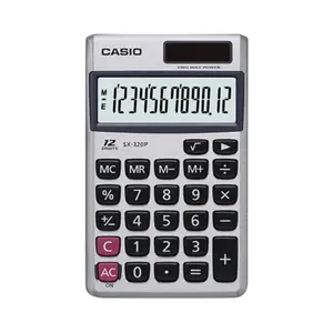 Casio SX-320P-W Portable 12 Digits Basic Calculator With Metal Cover