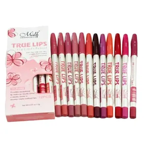 Menow True Waterproof Lips Lip Liner 12 pcs Pencil Set