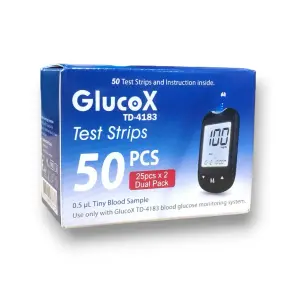 GlucoX TD-4183 Accurate Test Strips for Blood Sugar Testing