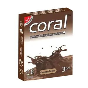 Coral Chocolate Flavour Condom 3’s Pack – 180mm Length