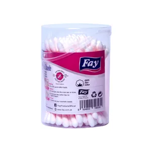 Fay Unisex Paper Sticks Cotton Buds Round Jar 140 Pcs