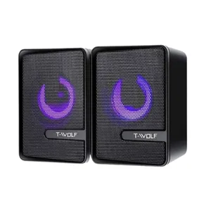 T-wolf S3 RGB 2.0 Wired USB Gaming Speaker Black