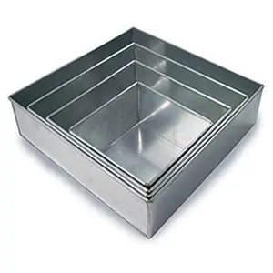 4 Pcs Set 6, 8, 10, and 12 Inch Square Shape Mold Cake Maker
