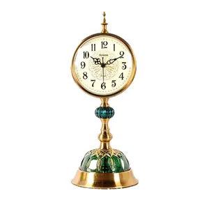 Retro Style Quartz Clock Classic Metal Table Clock