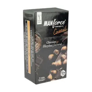 Manforce Cocktail Dotted Rings Hazelnut & Chocolate Flavored Condoms - 10Pcs Pack