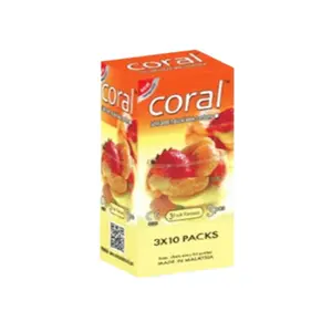 Coral Condom 3 Fruits Flavors Lubricated Natural Latex | Full Box 30pcs (3x10) | Malaysia