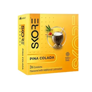 Skore Pinacolada 1500+ Dotted & Flavored Condoms - 3Pcs Pack