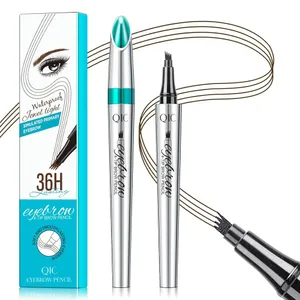 QIC Eyebrow Pencil 4 Tip Microblade Eyebrow Pen Waterproof Red Brown 03