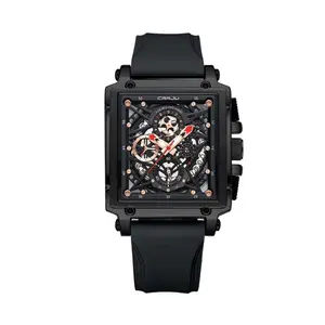 CRRJU 2312 Comfortable Silicone Band Multifunctional Skeleton Dial Sports Men's Watch - Variant 1
