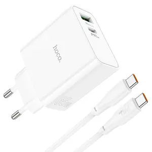 Hoco C113A PD65W Dual-Port Wall Charger with Type-C Cable