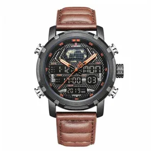 Naviforce NF9160 PU Leather Dual Time Men’s Wrist Watch - Variant 1