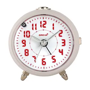 OREVA Plastic Alarm Table Clock with LED and 4 Step Buzzer Sound