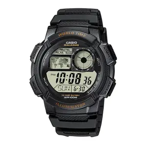 Casio AE-1000W-1AVDF Youth World Time Water Resistant Multifunctional Digital Watch 
