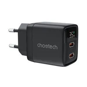 Choetech PD6051 35W GaN Dual USB-C Fast Charger with LED Display