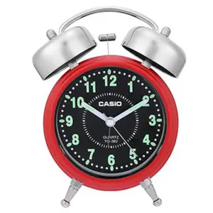 Casio TQ-362-4ADF Attractive Design Table Clock Red Color