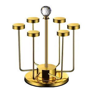 Stainless Steel 6 Cup Drying Rack Drinking Glass Drainer Stand