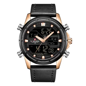 NAVIFORCE NF9138L PU Leather Dual Time Wrist Men's Watch