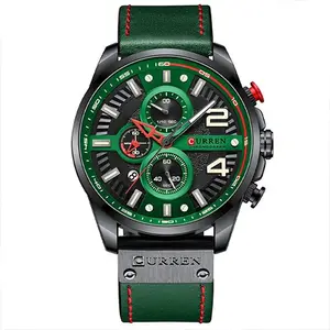Curren 8393 High Quality Genuine Leather Straps Chronograph Men's Watch - Variant 4